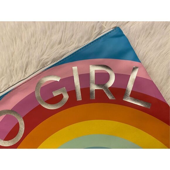 NWT Twig & Arrow Rainbow And Silver Go Girl Multipurpose Cosmetic Bag - Picture 5 of 11